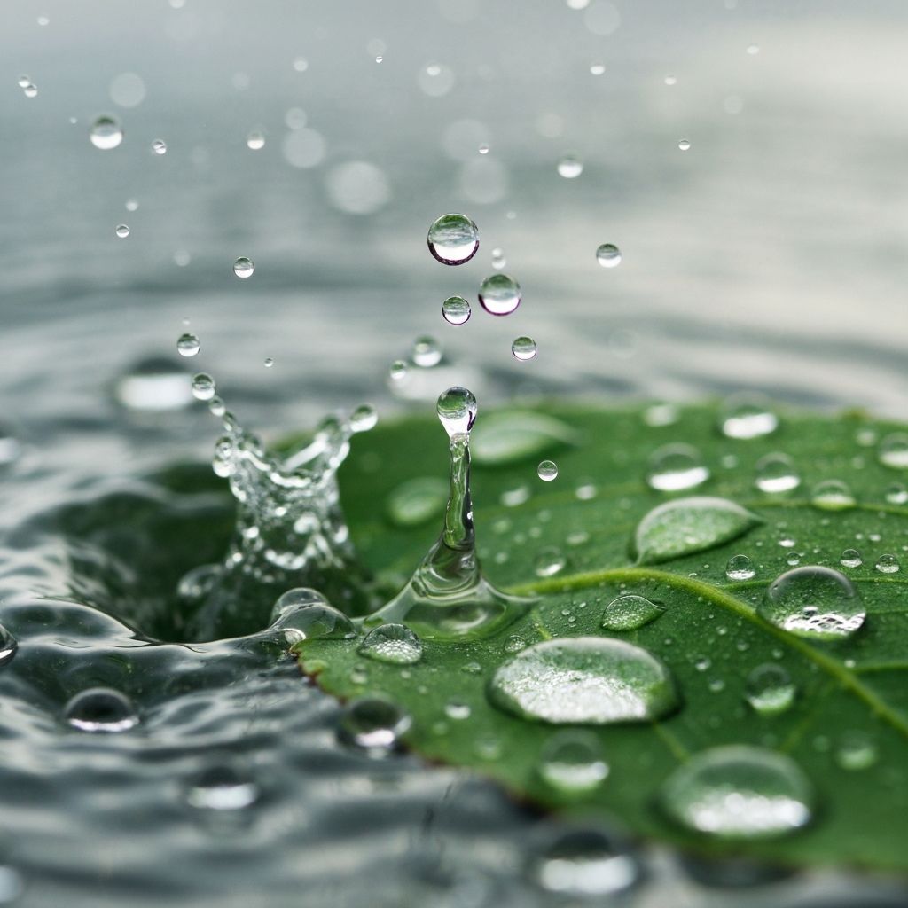 Vattendroppor och friskhet
