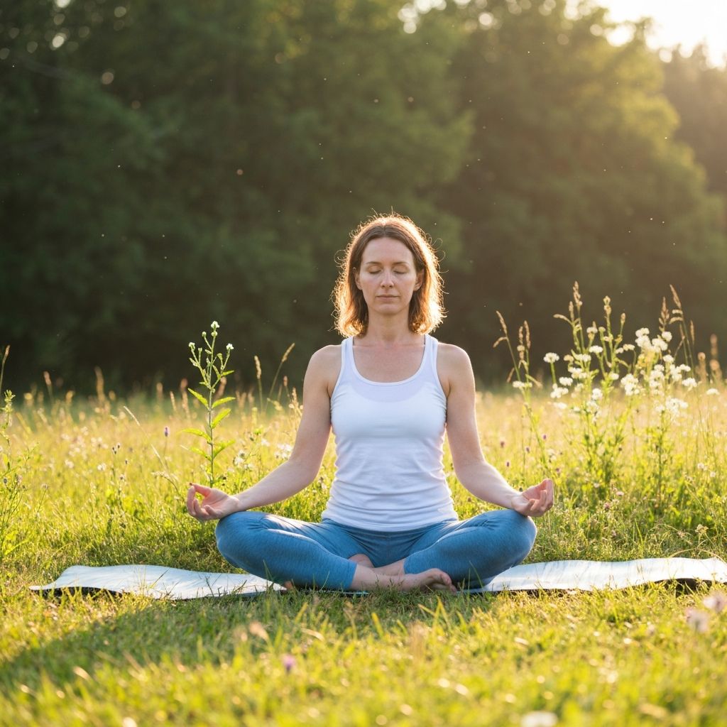 Person som utövar yoga och meditation